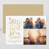 Pour nous la carte photo de Noël trois photo (Devant / Derrière)