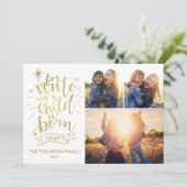 Pour nous la carte photo de Noël trois photo (Debout devant)