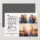 Pour nous la carte photo de Noël trois photo (Devant / Derrière)