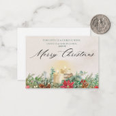 Pour nous un enfant est né Carte de Noël Florale (Devant/Arrière en situation)