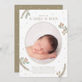 Pour nous un enfant est né Faire-part de naissance (Devant / Derrière)