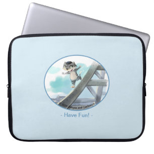 Pour Ordinateur Portable Chat glisse sur la Tour Eiffel – Housse d'ordinate
