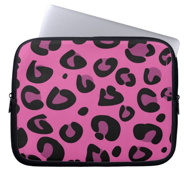 Pour Ordinateur Portable Coque de protection d'impression Leopard rose (Devant)