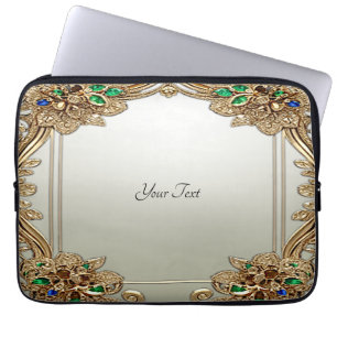 Pour Ordinateur Portable Housse de laptop ornée élégante en or