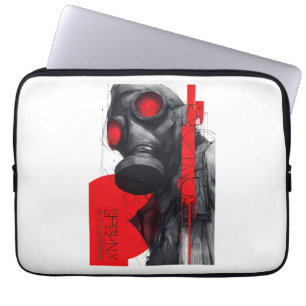 Pour Ordinateur Portable Housse d'ordinateur Gas Mask Trash Polka Rouge Noi
