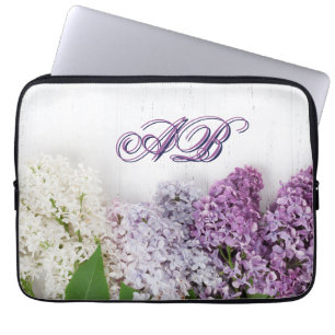 Pour Ordinateur Portable Housse d'ordinateur lilas personnalisée Monogram