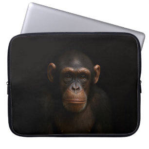 Pour Ordinateur Portable Housse d'ordinateur Luxe Noir 4, Chimpanzé Serein
