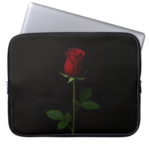 Pour Ordinateur Portable Housse d'ordinateur Luxe Noir 4, Rose Rouge en Vel