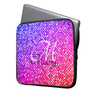 Pour Ordinateur Portable Housse d'ordinateur personnalisée Monogram Sparkle