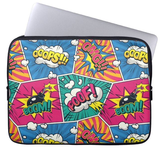 Pour Ordinateur Portable Housse d'ordinateur Pop Art Comic Boom (Devant)