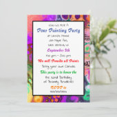 Pour Painting Party Birthday Kaart (Staand voorkant)