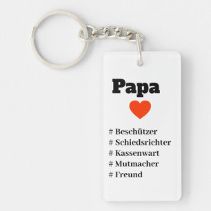 pour Papa avec cœur et porte-clés hashtags