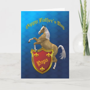 Pour Papa, carte Fête des pères avec cheval d'élev