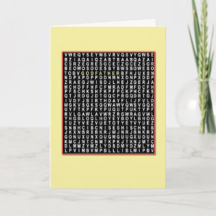 Pour parrain, Wordsearch carte d'anniversaire
