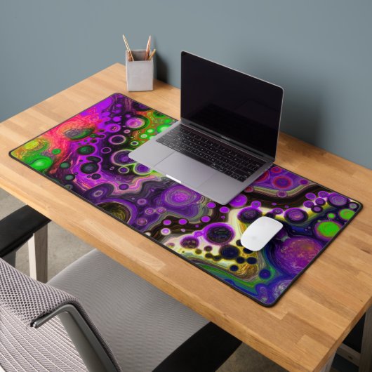 Pour Peinture Style Fluid Art violet, vert, noir (Bureau 2)
