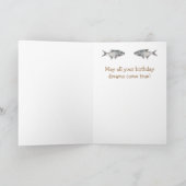 Pour Père, Chat Et Poisson Carte Anniversaire (Intérieur)