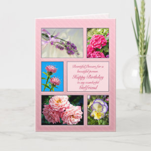 Pour petite amie, belle carte d'anniversaire de fl