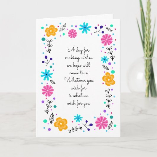 Pour Sa Carte Florale D'Anniversaire (Devant)