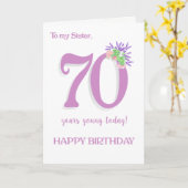 Pour Soeur 70e Anniversaire Lavande et carte Rose (Fleur jaune)