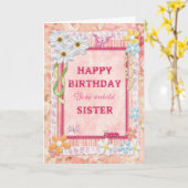 Pour soeur, carte d'anniversaire pour l'artisanat (Fleur jaune)