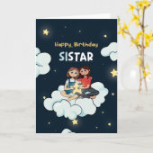 Pour Soeur Sistar Carte Anniversaire (Fleur jaune)