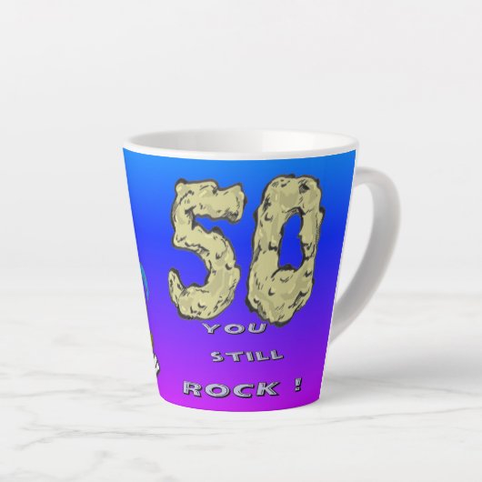 Pour son 50e anniversaire Bleu pourpre latte Mug (Angle droit)