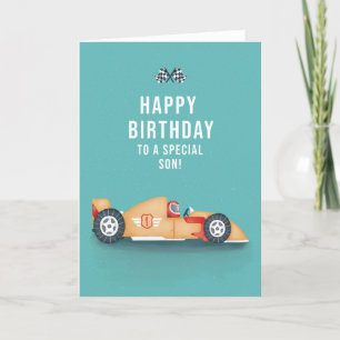 Pour Son Sporty Racing Car Carte Anniversaire