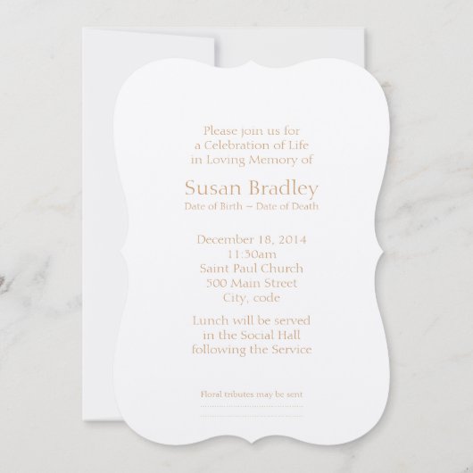 Pour toujours à nos coeurs s'est levé 1 faire-part (Dos)