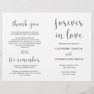 Pour toujours amoureux, Mariage moderne Programme