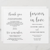 Pour toujours amoureux, Mariage moderne Programme  (Devant / Derrière)