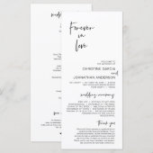 Pour toujours amoureux, programme de mariage minim (Devant / Derrière)