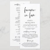 Pour toujours amoureux, programme de mariage minim (Devant / Derrière)