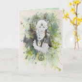 Pour toujours carte de voeux de paix (Fleur jaune)