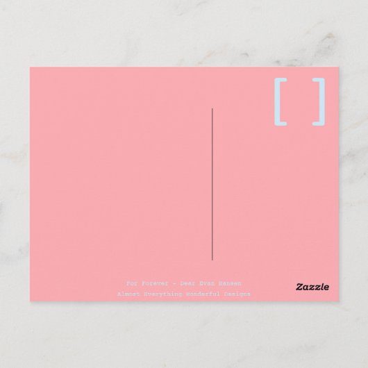 Pour toujours // Chère carte postale Evan Hansen (Dos)