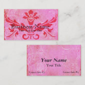Pour toujours damassé et cartes de visite roses de (Devant / Derrière)
