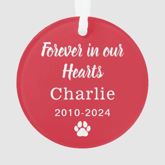 Pour toujours dans nos coeurs Custom Pet Photo Kee (dos)