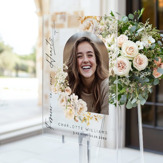 Pour toujours dans nos coeurs Floral Photo Funeral