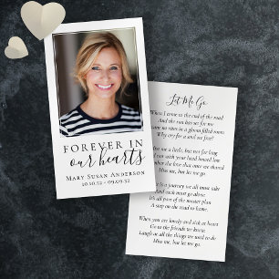 Pour toujours dans nos coeurs Photo Funeral Card