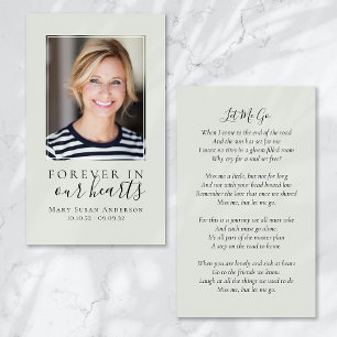 Pour toujours dans nos coeurs Photo Funeral Card