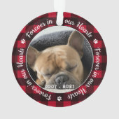 Pour toujours dans nos coeurs Rouge Plaid Pet Dog (dos)