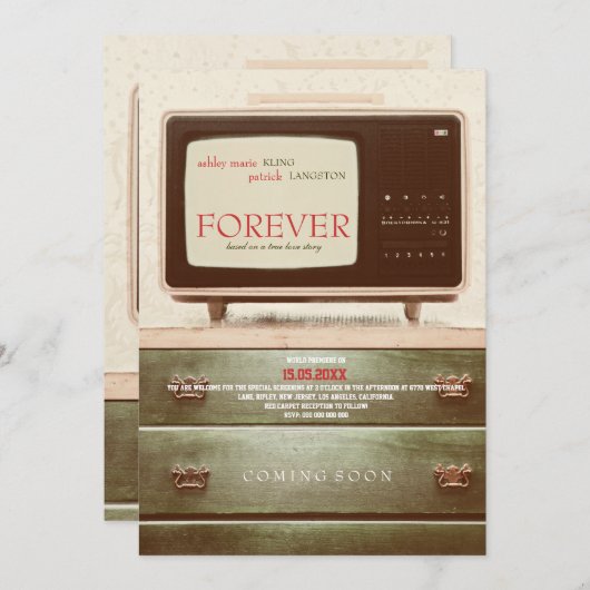 POUR TOUJOURS - faire-part de mariage (Devant / Derrière)