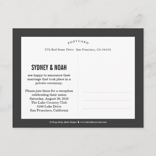Pour toujours Faire-part Mariage des États-Unis -  (Dos)