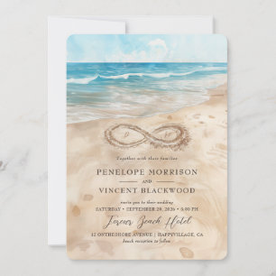 Pour toujours par Sea Beach Wedding Invitation