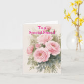 Pour un Ami spécial Rose Red Roses Carte Anniversa (Fleur jaune)