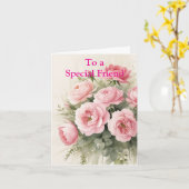 Pour un Ami spécial Rose Red Roses Carte Anniversa (Fleur jaune)