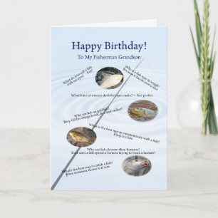 Pour un petit-fils, Fishing plaisante carte d'anni