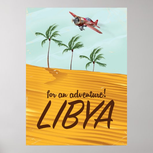 Pour une Aventure ! Affiche de voyage en Libye (Devant)