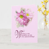 Pour une ex-femme, une carte d'anniversaire avec m (Fleur jaune)