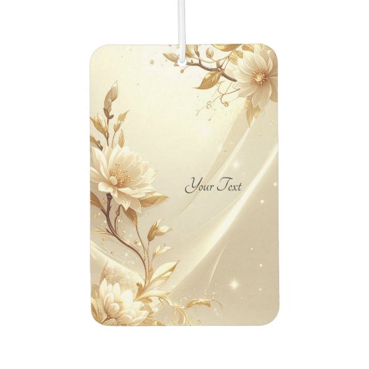 Pour Voiture Désodorisant Fleurs Blanches et Dorées (Devant)