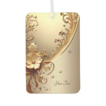 Désodorisant floral orné doré